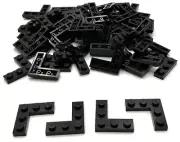Lego 50 New Black Plates 3 x 3 Corners Parts