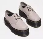 NIB Dr Martens 1461 II Quad 3 Eye Leather Platform Shoes Loafers Sz 10 Taupe