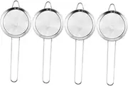 GRIRIW 4pcs Cocktail Strainer Stainless Colander Pot Machine Tea Strainer Grease Container with Strainer Stove Canisters Skimmer Ladle Handles Sieve Noodle Strainers for Kitchen Drink Cup