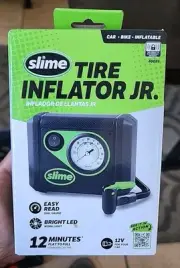 Slime Tire Inflator Jr. Black 12V 100 PSI Analog Tire Inflator/Gauge NEW SEAL!!