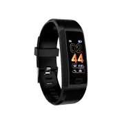 118 Plus 1.14inch IPS Color Screen Heart Rate Blood Pressure O2 Monitor USB Direct-charging Smart Watch BLACK COLOR
