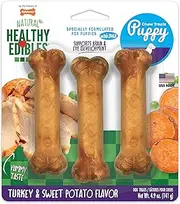 Nylabone Turkey and Sweet Potato Flavor Healthy Edibles Puppy Chew Treats 141 g (Pack of 3)