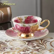 200ml Creativity Ceramic Floral Pattern Tea Cup Saucer Spoon Set Drinkware Decor