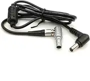 Angle DC to 2 pin Cable for Teradek Bolt Batt~ry Plate AR~I R~D Camera(Elbow Plug Cable,80cm)