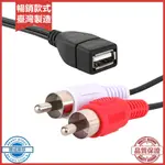 <熱賣> 1.5M USB A 母插座轉 2 RCA 公插頭音頻視頻延長線