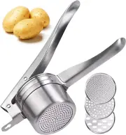 Potato Ricer 15Oz Stainless Steel by - Sturdy Masher for Creamy Mashed Potatoes