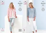 King Cole Ladies Double Knitting Pattern Womens Lace Round or V Neck Cardigan (5371)