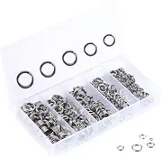 ANNIBBY 200PCS Heavy Duty Stainless Steel Split Rings Double Fishing Lure Rings,5 Sizes 5.4-8.4mm Split Rings,40-150LB (Silver)