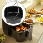 1pc Non-stick Cake Baking Pan Oven Fry Basket Dish For Air Fryer Black