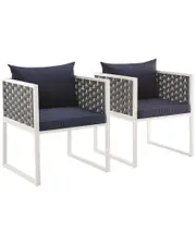 Modway Outdoor Stance Dining Armchair Outdoor Patio Aluminum Set Of 2