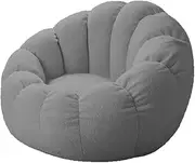 LASOUK Bean Bag Chair Cover (No Filler) for Teens And Adults, Stuffed Animal Storage Round Soft Fluffy Teddy Fleece Lazy Sofa Beanbag Cover for Living Room Furniture,Gray