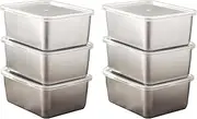 [Tongke] Stainless Steel Food Storage Containers with Clear Lids, Meal Prep Containers Reusable, Set of 6, Square Design, 500ML