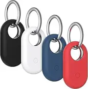 4 Pack Case Compatible with Galaxy SmartTag2 Holder, Soft Silicone Case with Keychain Anti-Lost Scratch Resistant Protective Cover Accessory for Samsung Galaxy Smart tag2