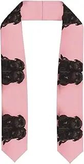 [EdWal] Cute Black Pug print Graduation Stole and Sash Class for Unisex Adult Honor Stole Honor Stole of 2025