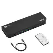 SIIG CE-KV0D11-S1 4x1 DisplayPort 4K KVM USB 3.0 Switch w Remote Control 4K 60Hz
