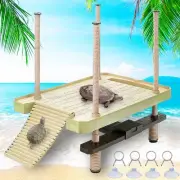 Large Turtle Floating Basking Platform with Feeding Area, Turtle Floating Doc...