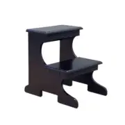 Black Step Stool for Kids & Adults Bed Side Solid Wood Lightweight Multi-Purpose
