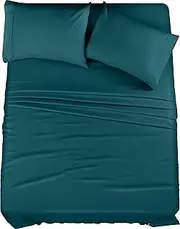 Utopia Bedding Queen Bed Sheets Set - 4 Piece Bedding - Brushed Microfiber - Shrinkage and Fade Resistant - Easy Care (Queen, Teal)