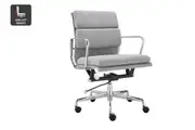 Matt Blatt Eames Premium Replica Low Back Soft Pad Office Chair Fabric (Grey/Chrome)