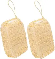 BIUDECO 2pcs Sisal Bath Towel Exfoliating Body Scrubbers Natural Sisal Sponge Pads for Shower Body