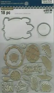 RECOLLECTIONS STAMP AND DIE KIT: 16 CLEAR STAMPS AND 2 DIES "TURTLE/CIRCLE DIE"