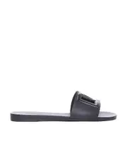 Dolce Gabbana Logo Cut-Out Open-Toe Slides 36,37 black