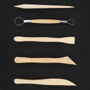 2Sets Clay Wood Sculpting Tool Wooden Handle Pottery Carving Ceramic Modelling