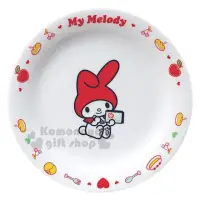 在飛比找momo購物網優惠-【小禮堂】美樂蒂 日本製陶瓷圓盤《白紅.畫畫》蛋糕盤.點心盤