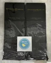 Set /2 Donna Karan Standard/Queen Shams Moonscape Charcoal 20"x 36" New Fac Fold