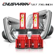 Pair 5x7 7x6 inch LED Headlight Hi-Lo Beam DRL For Nissan Mitsubishi Mighty Max (for: Mitsubishi)