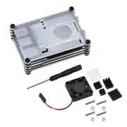 9-Layer Acrylic Case with Cooling Fan & Heatsink for Raspberry Pi 4B B