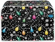 [Kathyboom] 2 Slice Toaster Cover Wide Slot,Christmas Colorful Lights Snowflake Anti Dust Bread Maker Covers,Universal Size Microwave Toaster Oven Cover