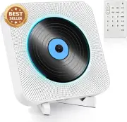 Bluetooth CD Player, FM Radio, Hifi Speakers, Wall Mountable, USB, AUX, Kids