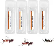 Gihioue Ant Baits Indoor, 4 X 10ml Ant Control Stations, Pet Safe Bait Stations to Reduce and Remove Colonies for Home Windowsills, Corners, Electrical Appliances