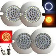 Eagle Lights 3 1/4" Harley LED Turn Signals Front, Red Rear Clear Lens Resistors