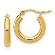 10K Yellow Gold Polished Hinged Hoop Earrings