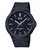 Casio Analog Resin Strap Black Dial Quartz MW-240-1EV 50M Mens Watch