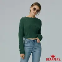 在飛比找蝦皮商城優惠-BRAPPERS 女款 捲邊短版線衫-木瓜綠