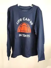 Life is Good Boy L/S Crusher Tee Life Can Be In Tents Blue Size 7-8 58097