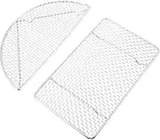STOBAZA 2pcs Stainless Steel Barbecue Grill Net Non Stick High Temperature Resistant Bbq Mesh for Outdoor Cooking Lightweight and Portable Grill Accessories