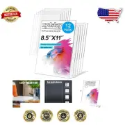 Self-Standing 12-Pack Acrylic Menu Holders - Polished & Multipurpose Display
