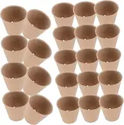 Abaodam 60pcs Round Paper Pulp Seedling Starter Pots Deep Nursery Plant Cups Garden Germination Pots for Succulents