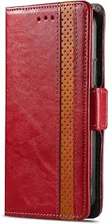 [YBROY] Case for Oppo A96 4G, Magnetic Flip Leather Premium Wallet Phone Case, with Card Slot and Folding Stand, Case Cover for Oppo A96 4G.(Red)
