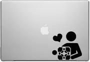 Portal Companion Cube Sign - Black Vinyl Decal for 13" Laptop