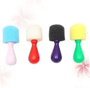 Gadpiparty 4Pcs Mini Spherical Sponge Painting Tools for Safe DIY Doodle Brushes Random Colors for Preschool Kindergarten Art Projects