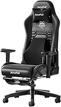 AutoFull C3 Gaming Chair, Racing Style Gaming Chair with Ergonomic Lumbar Support,Adjustable High Back PU Leather PC Chair with Footrest,Black