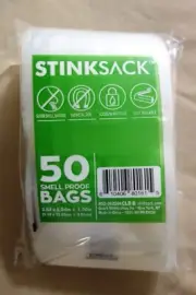 Stink Sack 50 Clear Eighth Ounce Smell Proof DymaPak Bags 3.62" x 5.04" + 1.50"