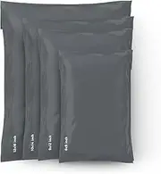 Straame 60 Mixed Size Grey Mailing Postal Bags, Self-Seal Closure Packaging Bags, Delivery Mailing Bag Flexible and Tempered Proof, 4 Sizes Small to Large Postal Bags 15 Each