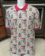 Robert Graham polo shirt Men's L colorful Skulls Geometric shapes New NWT