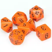 Chessex Orange/Black Opaque Dice 7-Dice Set (D20/12/10/%/8/6/4) 25403